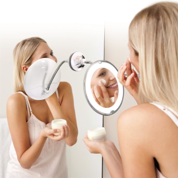 Make-up spejl med belysning - x5 Forstørrelse White