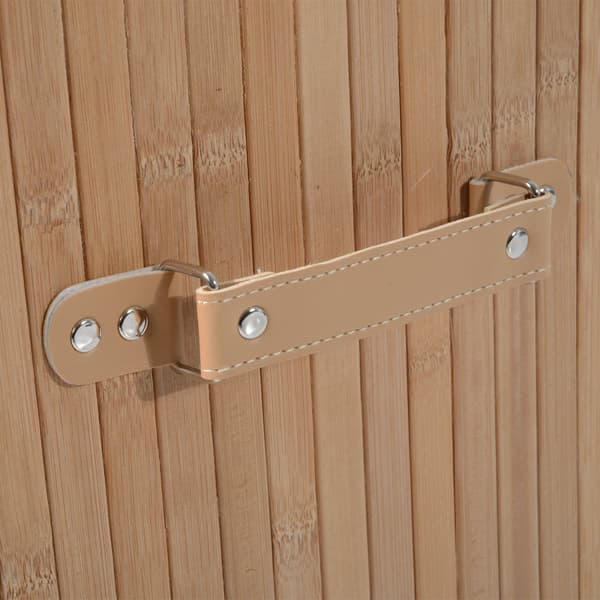 Fällbar Tvättkorg 72L Bambu Canvaspåse