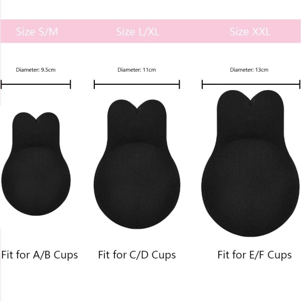 Itsekiinnittyvät rintaliivit, Nipple cover - S/M Musta Black one size
