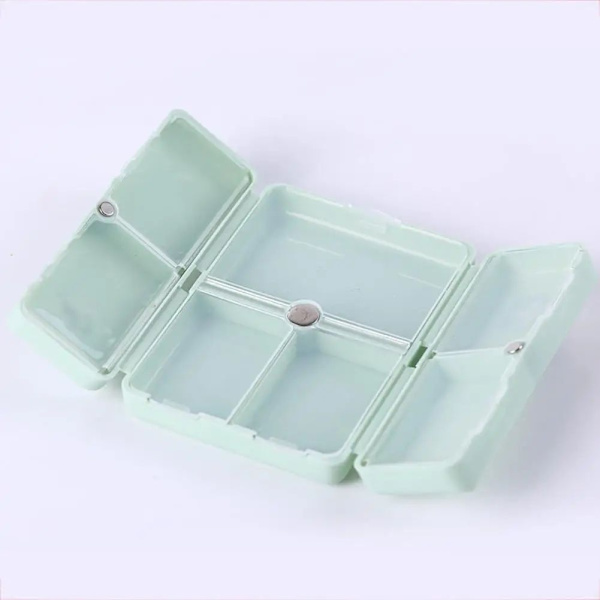 Magnetisk Pillerbox - Fällbar och Portabel Blå