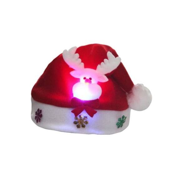 Julemandshue med et Blinkende Motiv - Rudolph den Røde Rensdyr Red one size