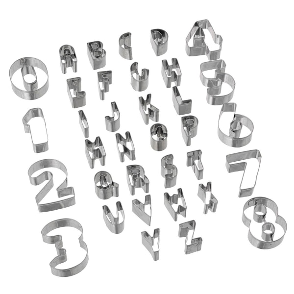 Kageforme i 35-pak - Tal og bogstaver Silver
