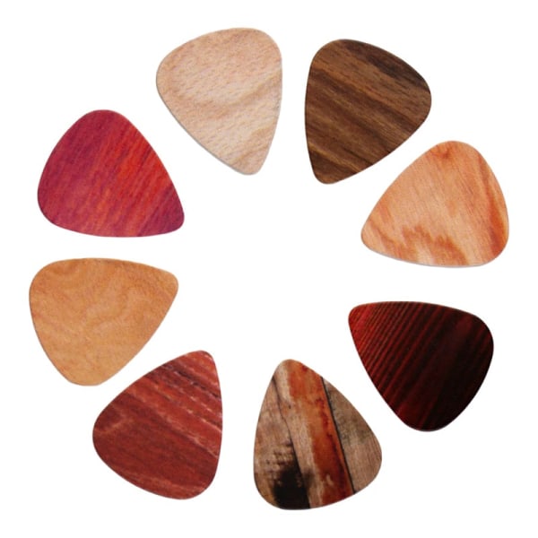 10er-pakke plektre, Træ Multicolor