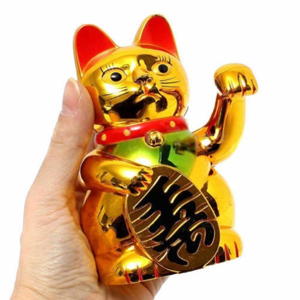 Aaltoileva Lucky Cat - Koriste Gold