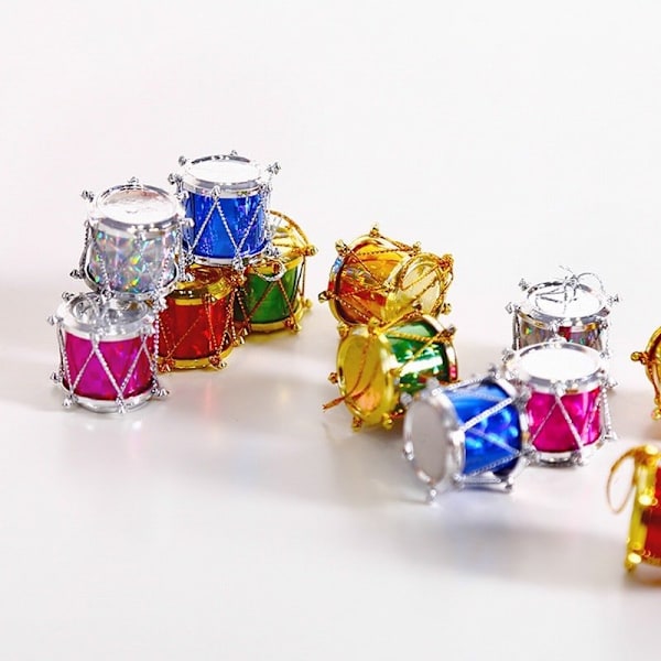 Joulukuusenkoristeet, Rummut - 12-pack Multicolor