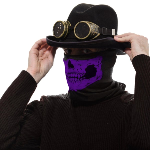 Lilla Skelet Maske / Halstørklæde / Tørklæde | Halloween - Skele Purple