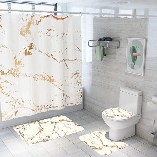 4x Textilier till Badrumsinredning - Beige Beige