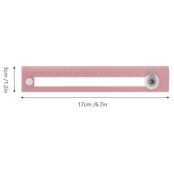 Multifunktionell Linjal med Roterande Kompass - Rosa Rosa