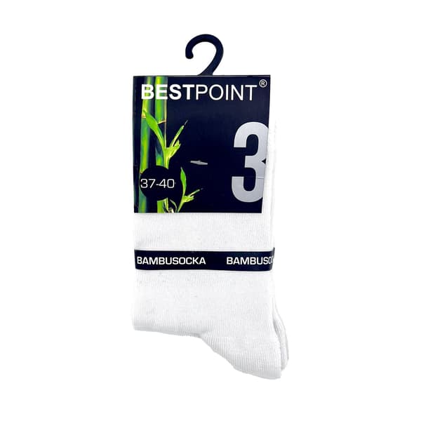 Strumpor i Bambu, Vit - 3-pack - 37-40 Vit