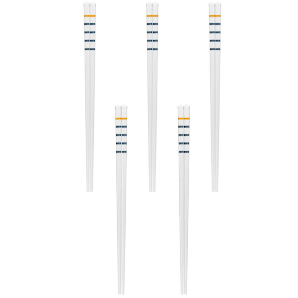 Spisepinde af porcelæn - luksuriøst design - 5 par White