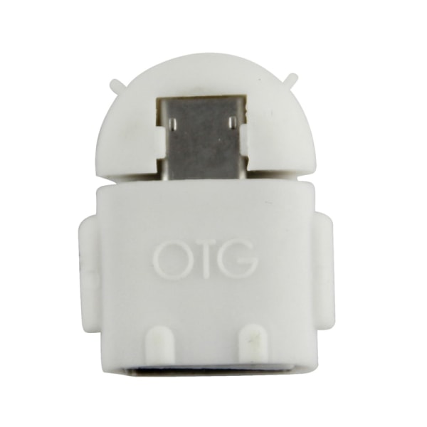 OTG Adapter - USB til Micro USB Adapter On-The-Go - Hvid White