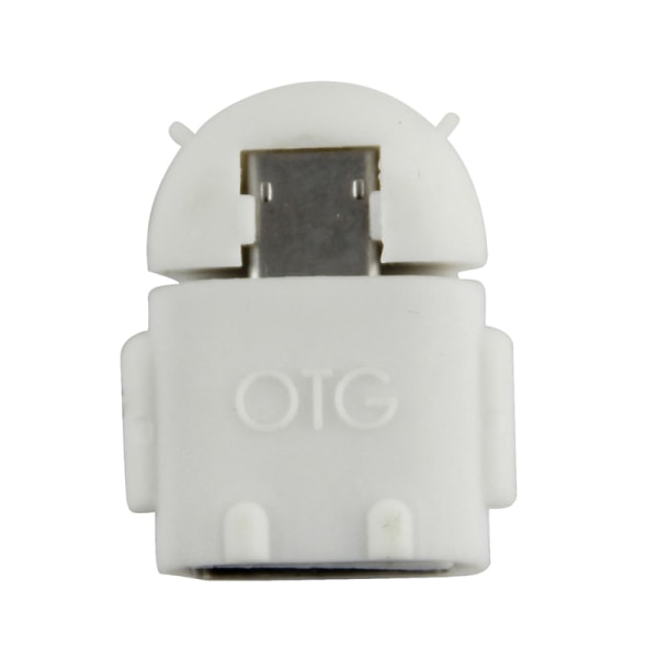 OTG sovitin - USB Micro USB Adapter On-The-Go - Valkoinen White