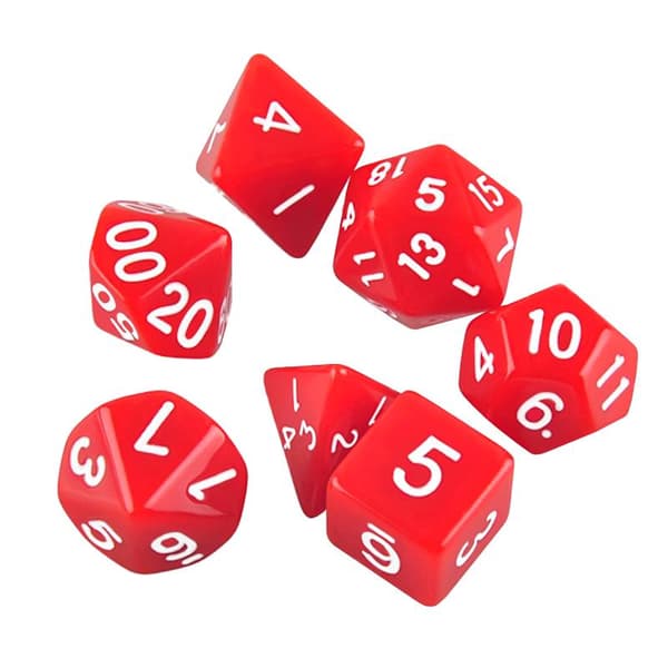 7-pack tärningar till Dungeons and Dragons (Röd) Röd