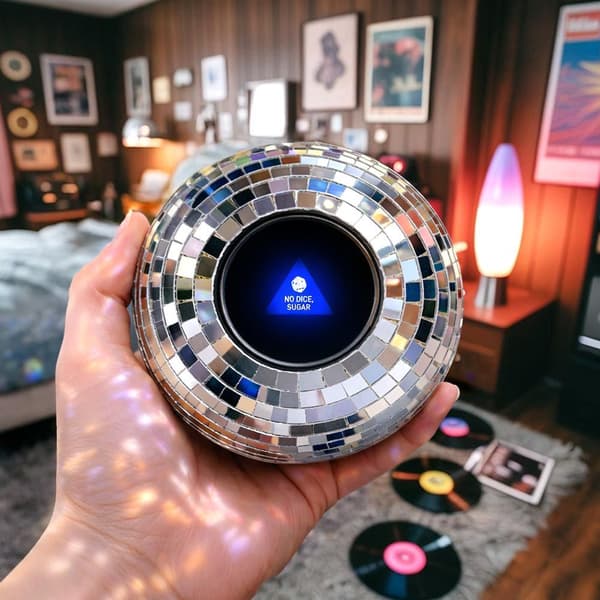 Disco Decision Maker Ball, 20 Retro Svar, ABS Glas