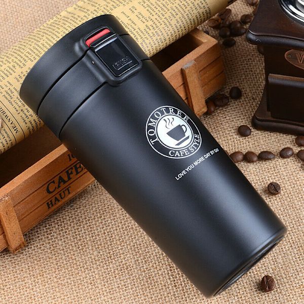 Termokande i rustfrit stål, 380 ml - Sort Black