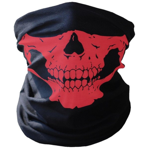 Rød Skelet Maske / Halstørklæde / Tørklæde | Halloween - Skeleton Mask Red