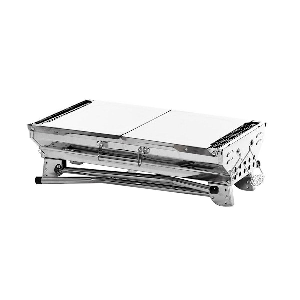 Portabel Kolgrill - Hopfällbar - Rostfritt Stål Silver