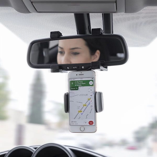 Mobilhållare för Bil - För Backspegel Svart