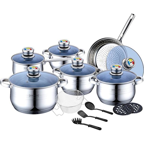 Set med Kokkärl, 6 Kokkärl - Silver multifärg
