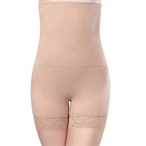 Shapewear Shorts, Høj Talje, Blonder - Beige Beige M