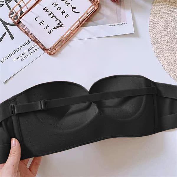 Stropløs Push Up-BH, Ekstra Foranknapning, Sort - 75C Black XS