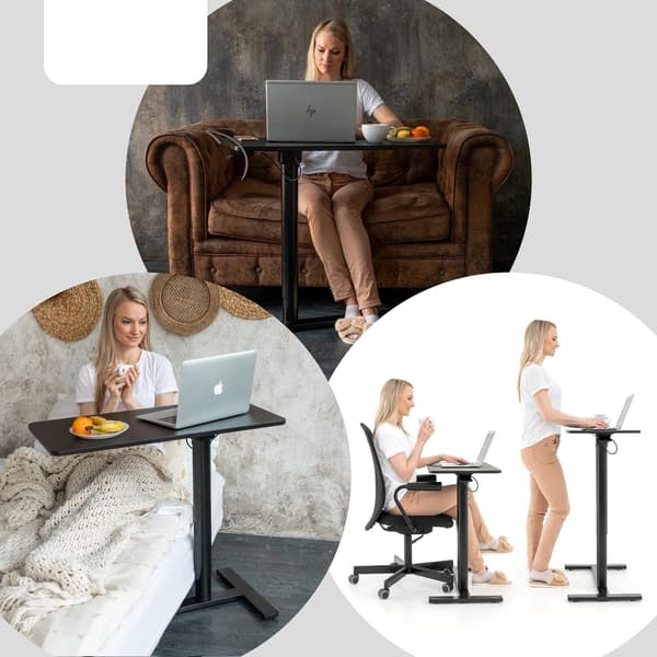 Justerbart Laptopbord - Svart - MDF Svart