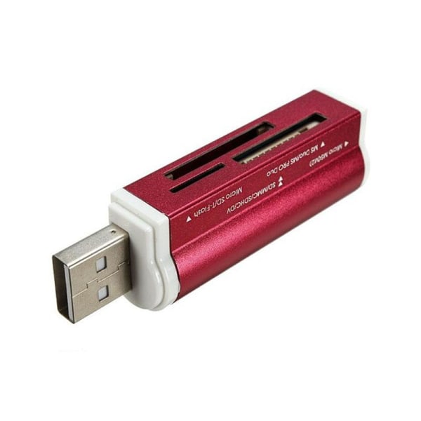 All-in-One USB Minneskortsläsare - Röd Röd