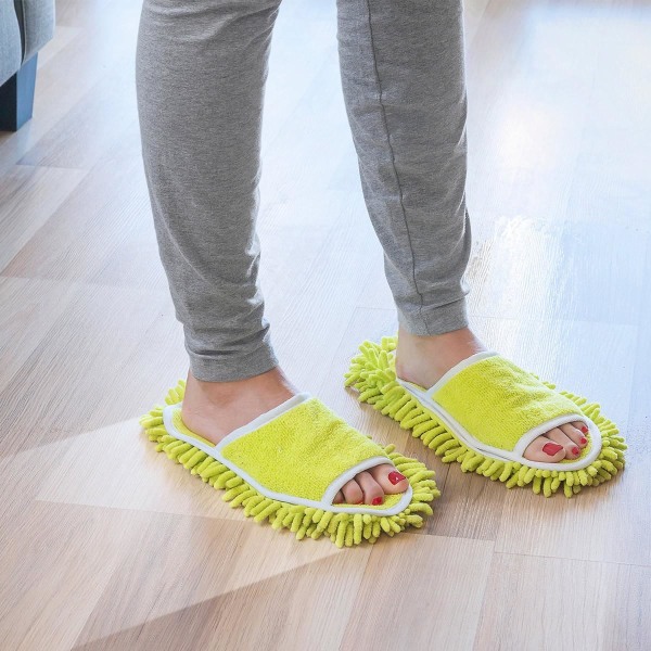 Mopptofflor för Vuxna - Gul Gul one size