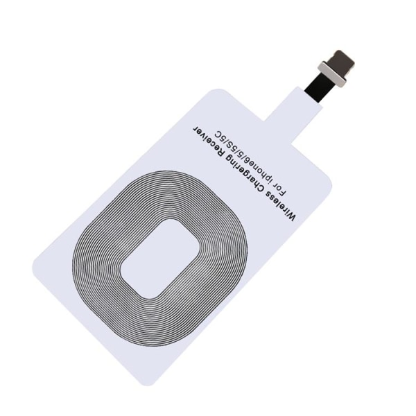 Qi Adapter - Trådløs Modtager for Oplading til iPhone - Hvid White