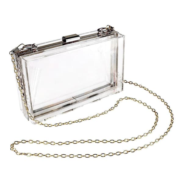 Transparent väska med kedja - Silver Transparent