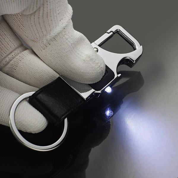 Multifunktionel Nøglering med Lampe Silver