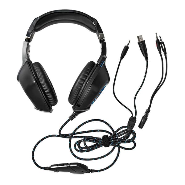 Gaming-headset, over-ear-LED-belysning Black