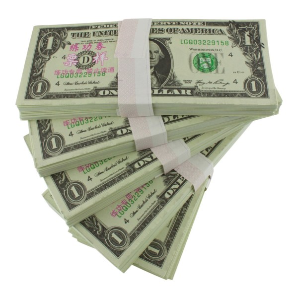 Låtsaspengar - 1 Amerikanska dollar (100 sedlar) Grön