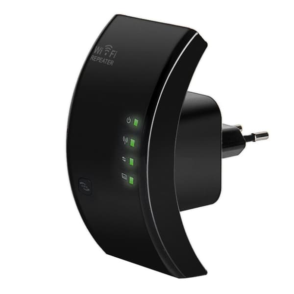 Trådløs Wi-Fi Repeater - Sort Black