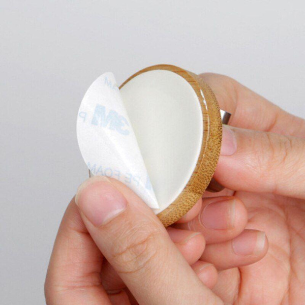 Självhäftande Krok i Bambu och Rostfritt Stål Bamboo