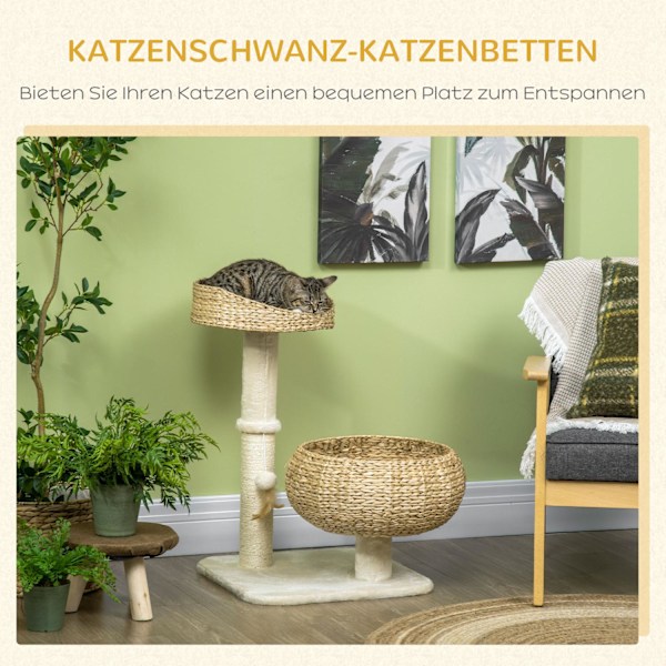 Klätterträd för Katt 72 cm med Bäddar & Lekboll
