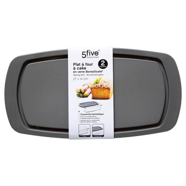 Glasfad med låg til bagning - Grå Grey