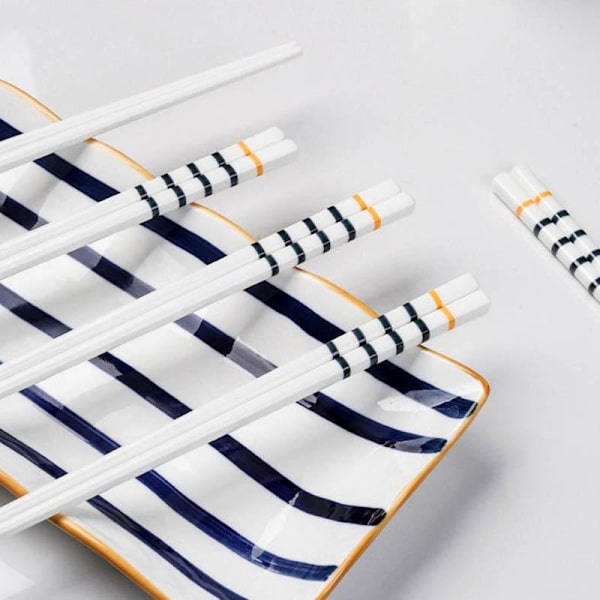 Spisepinde af porcelæn - luksuriøst design - 5 par White
