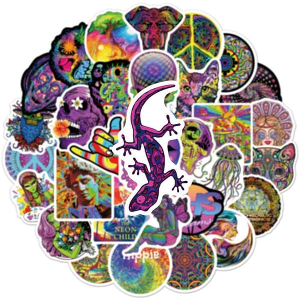 Tarrat - psykedeeliset kuviot - 50 kpl Multicolor