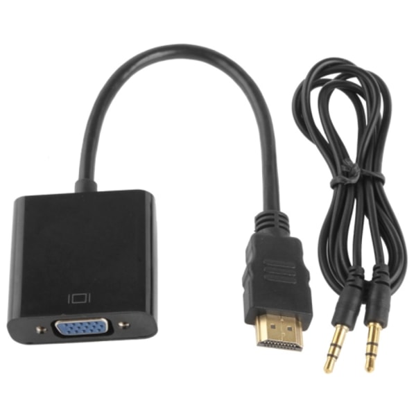 HDMI VGA Adapteriin Audiotulolla Black