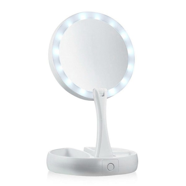 Makeup spejl med LED lys White