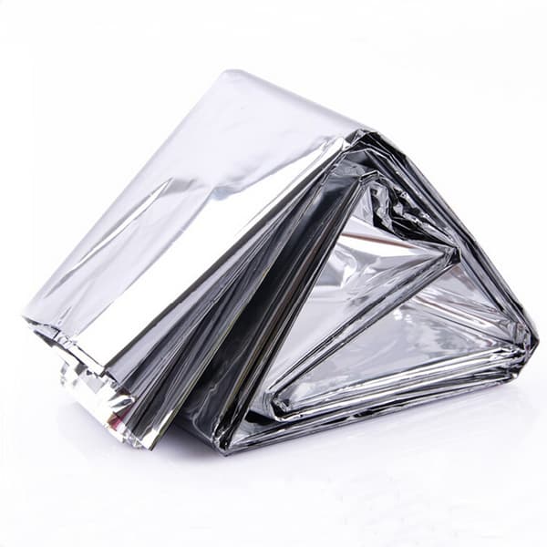 Camping / Nødtæppe / Overlevelsestæppe (Thermal Mylar) Silver