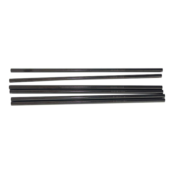 6x Lige Metalsugerør - Sort Black