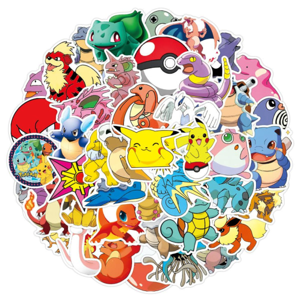 Klistermærker Pokémon - 50 stk Multicolor