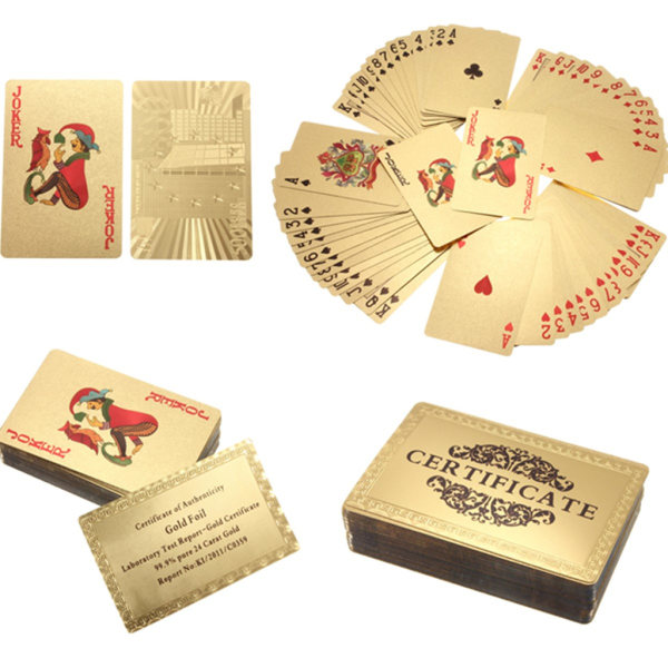 Spillekort - Kort i 24 K Guldbelægning, Euro Gold