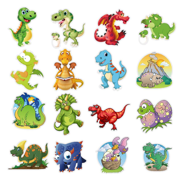Pakke med Klistermærker - Dinosaurer Multicolor
