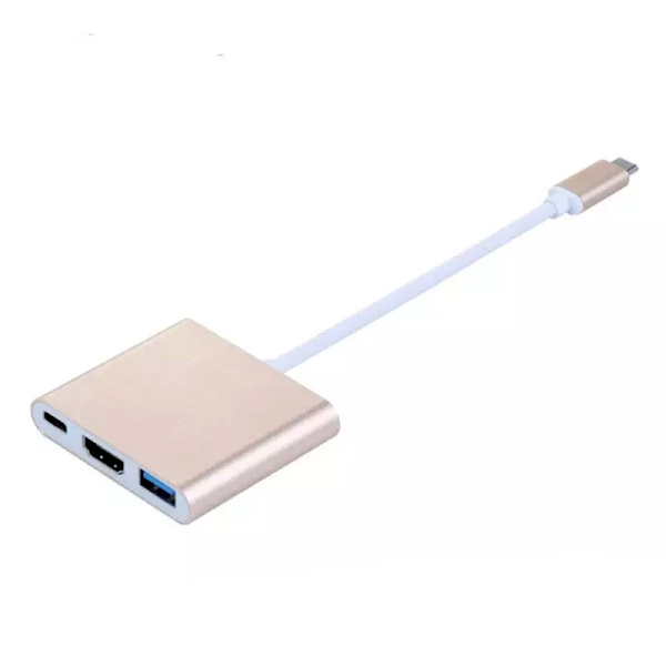 USB-sovitin C-tyyppi HDMI / USB 3.0 - Kulta Gold