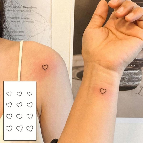 Väliaikainen tatuointi – sydämenmuotoinen malli Gold