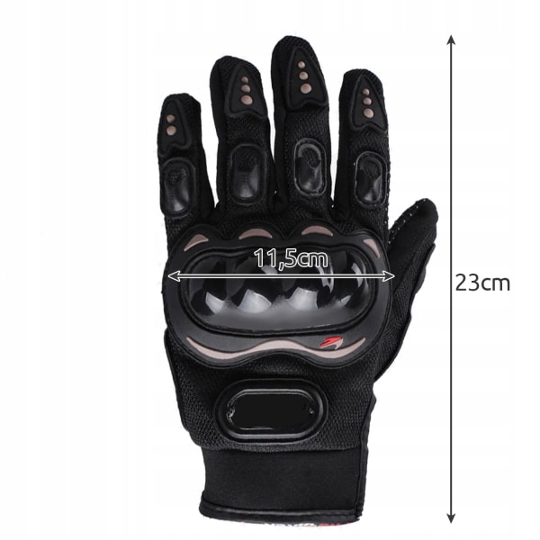 Svarta Motorcykelhandskar XL Svart one size