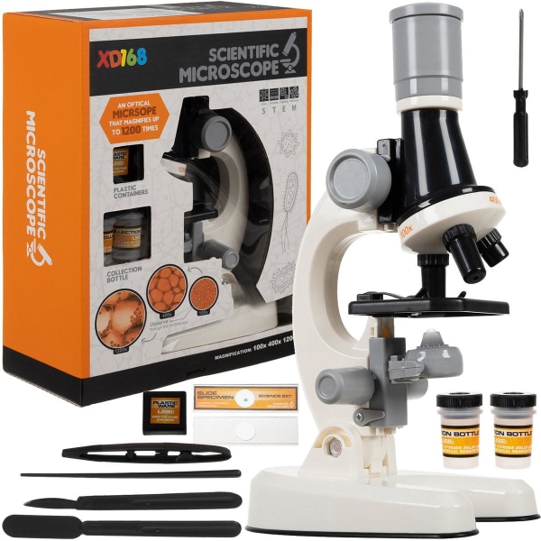 Mikroskop för Barn - 3 Förstoringar Vit